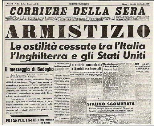 Corriere della Sera del 9 Settembre 1943 - Armistizio dell'Italia con gli Alleati settembre